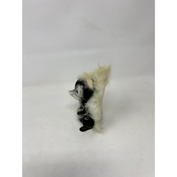 Kitsch Rare Vintage 1960s SKUNK Anthropomorphic Big Eyed W/Real Rabbit Fur Hair - Picture 2 of 14